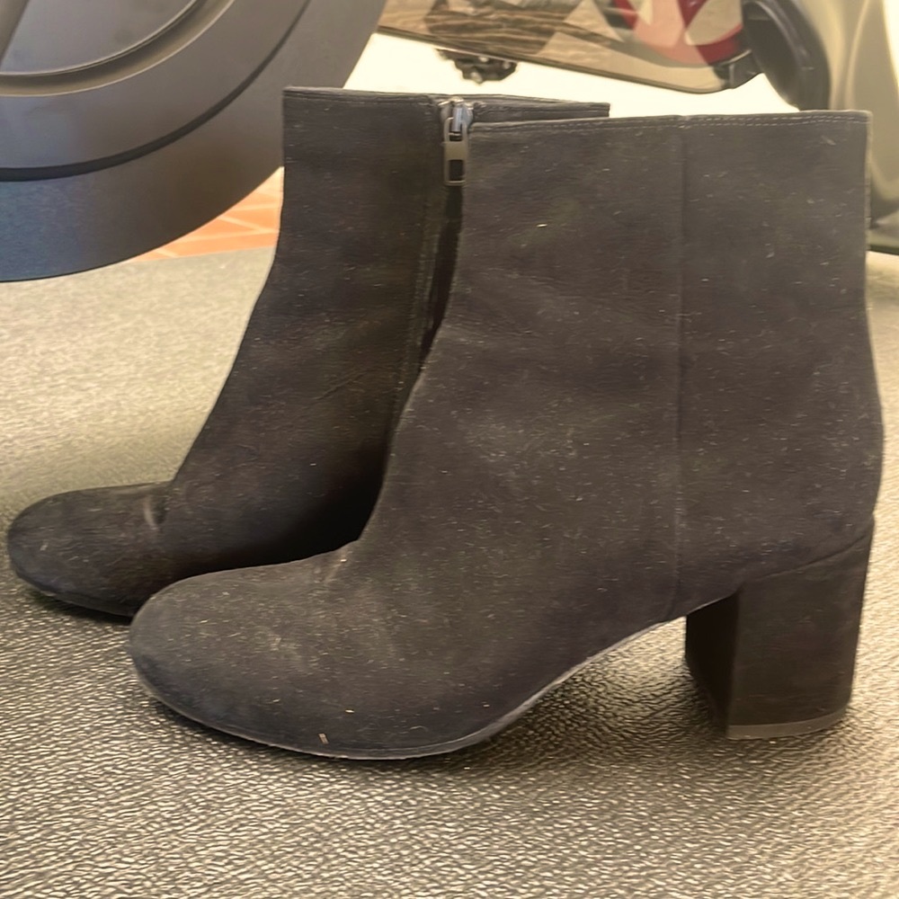 Vince black suede booties